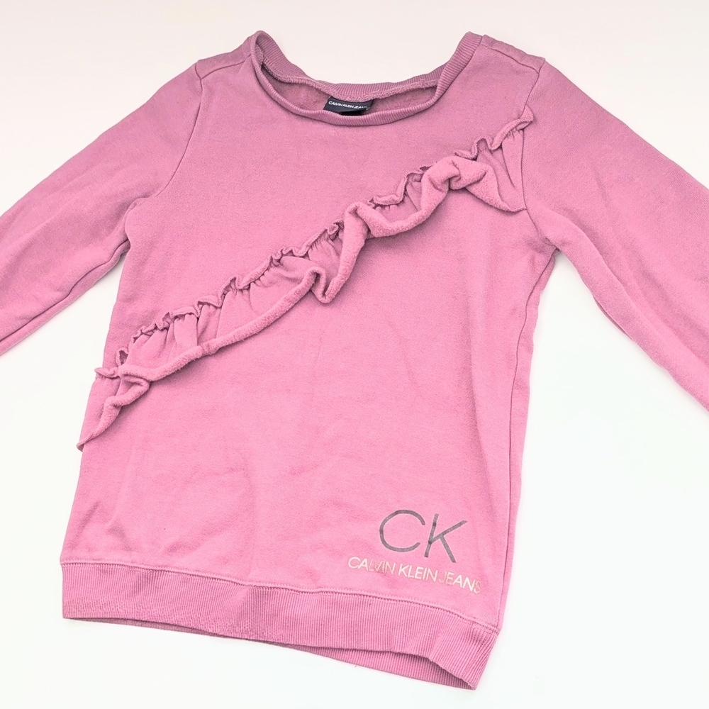 Calvin Klein Kids (Size 8) Sweatshirt/Sweater w/Ruffle Across the Front & Logo